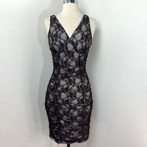 Studio Y Black Lace Bodycon Cocktail Dress Med Clubbing Party Evening Date Nite